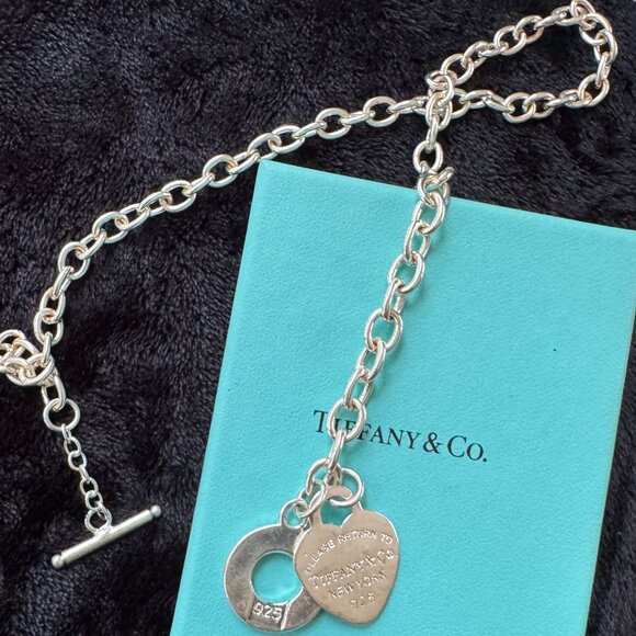 Tiffany & Co. Sterling Silver Heart Tag Toggle 18.5" Chain Necklace - Picture 2 of 13